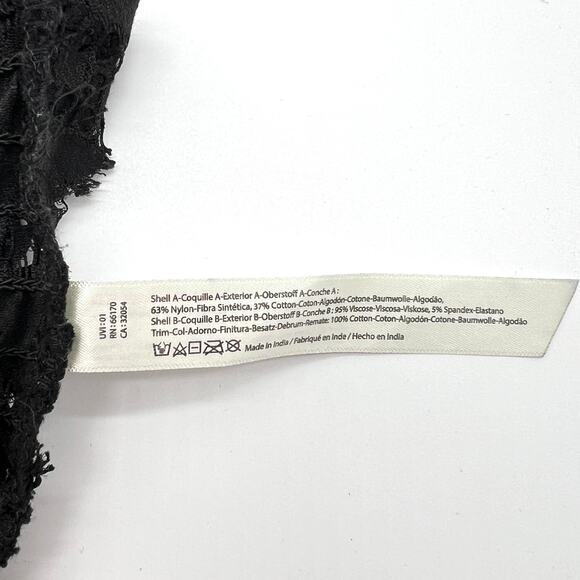 FREE PEOPLE Adella Bra Womens Small Black Lace Strappy Criss Cross Bralette Tri - Picture 9 of 13